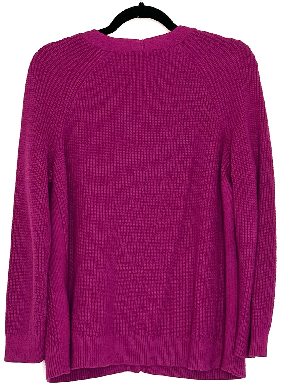 Talbots Shaker Stitch V-Neck Cardigan Magenta Size 1XP - Picture 3 of 5